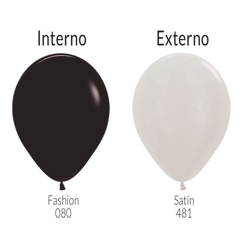 Balão Látex Satin/Fashion Duo Prata 12" / 30cm - 8 Un