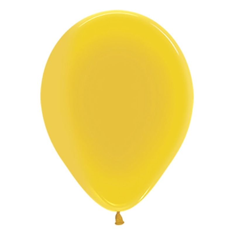 Balão Látex Cristal Amarelo 5" / 13cm - 50 Un