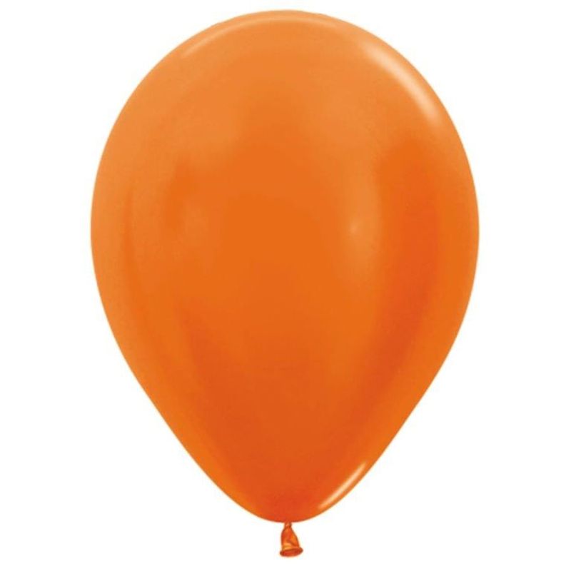 Balão Látex Metal Laranja 12" / 30cm - 50 Un