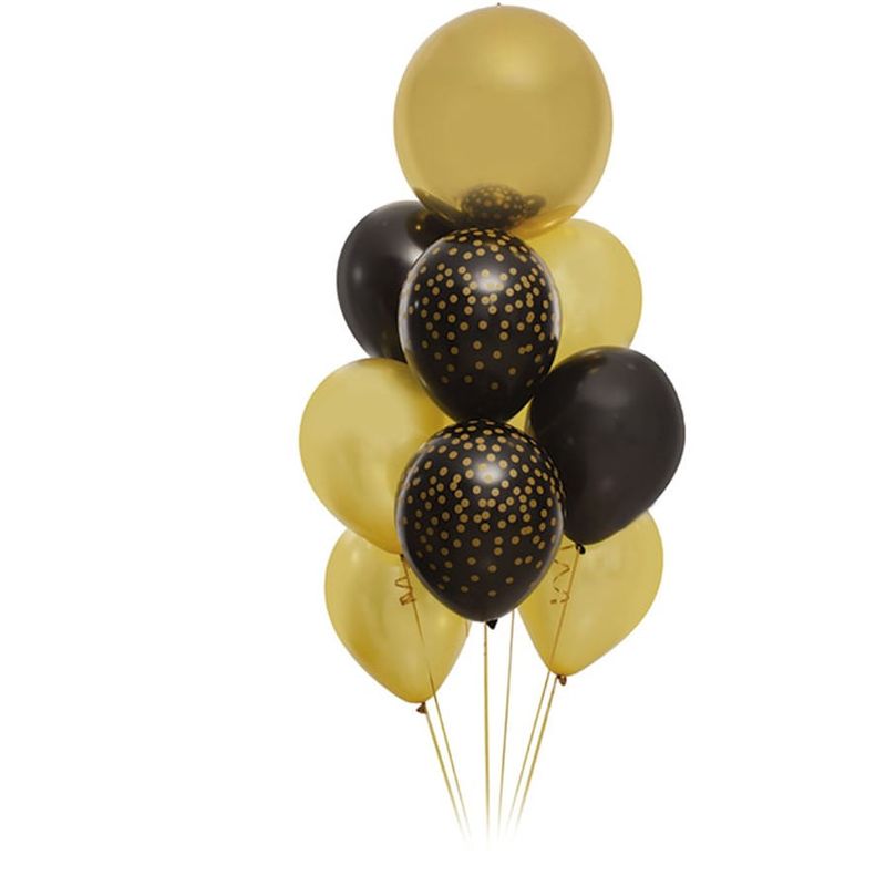 Bouquet de Balões Preto/Dourado Neutro - 1 Unidade