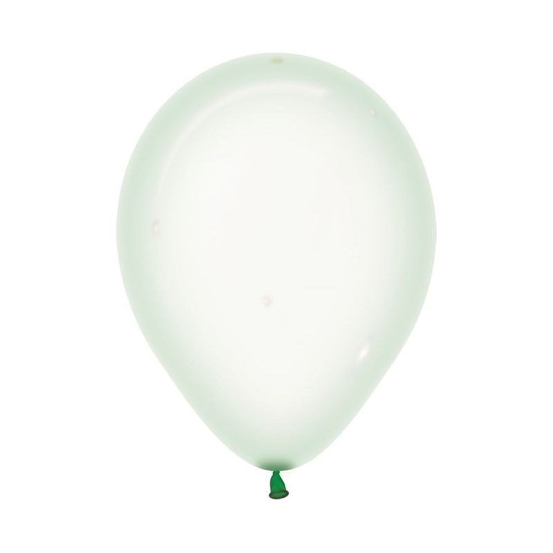 Balão Látex Cristal Pastel Verde 5" / 13cm - 50 Un