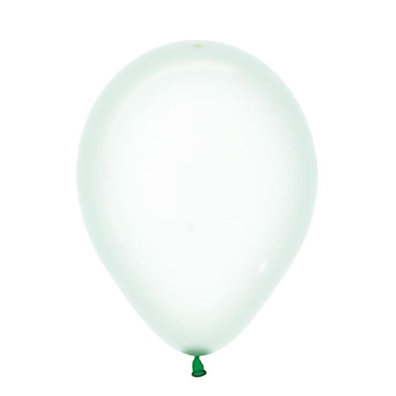 Balão Látex Cristal Pastel Verde 5" / 13cm - 50 Un