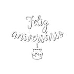 Lettering Transfer para Balão Feliz Aniversário Bolo Branco Parabéns 22X18 cm