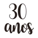 Lettering Transfer para Balão 30 Anos Preto Parabéns 22X18 cm