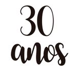 Lettering Transfer para Balão 30 Anos Preto Parabéns 22X18 cm