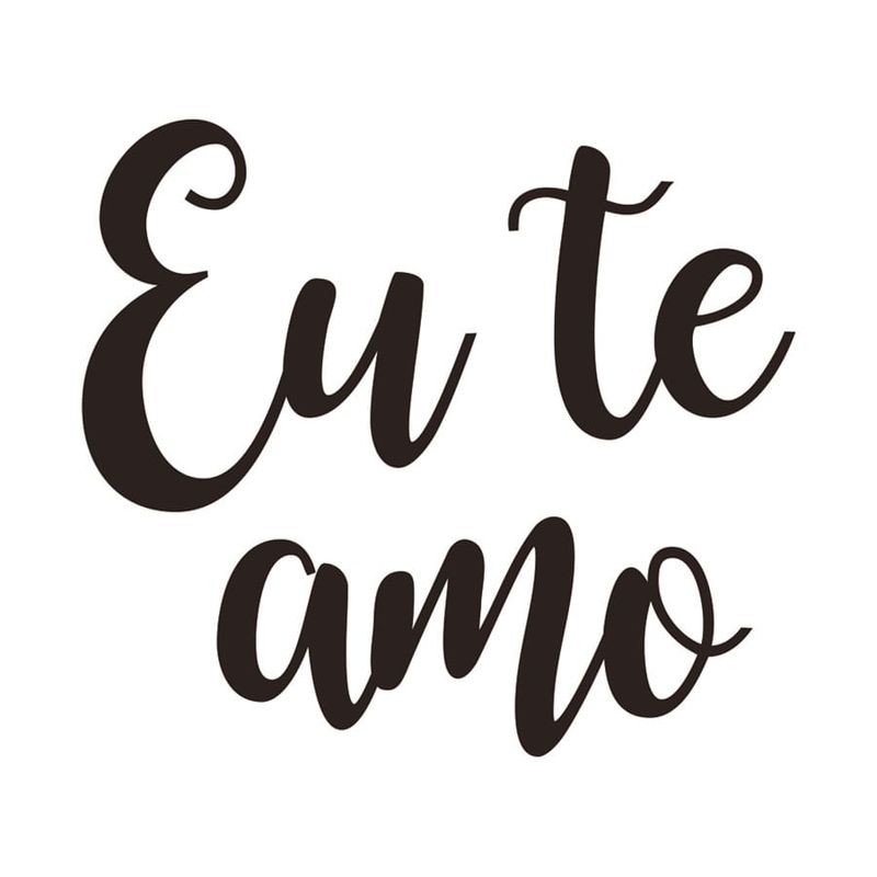 Lettering Transfer para Balão Eu Te Amo Preto Parabéns 22X18 cm