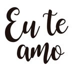 Lettering Transfer para Balão Eu Te Amo Preto Parabéns 22X18 cm