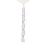 Adereço para Balão Franja Tassel Papel Branco 25X35 cm