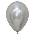 Balão Látex Reflex Prata 5" / 13cm - 50 Un