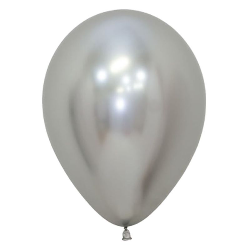 Balão Látex Reflex Prata 5" / 13cm - 50 Un