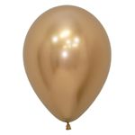 Balão Látex Reflex Dourado 5" / 13cm - 50 Un