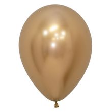 Balão Látex Reflex Dourado 5" / 13cm - 50 Un