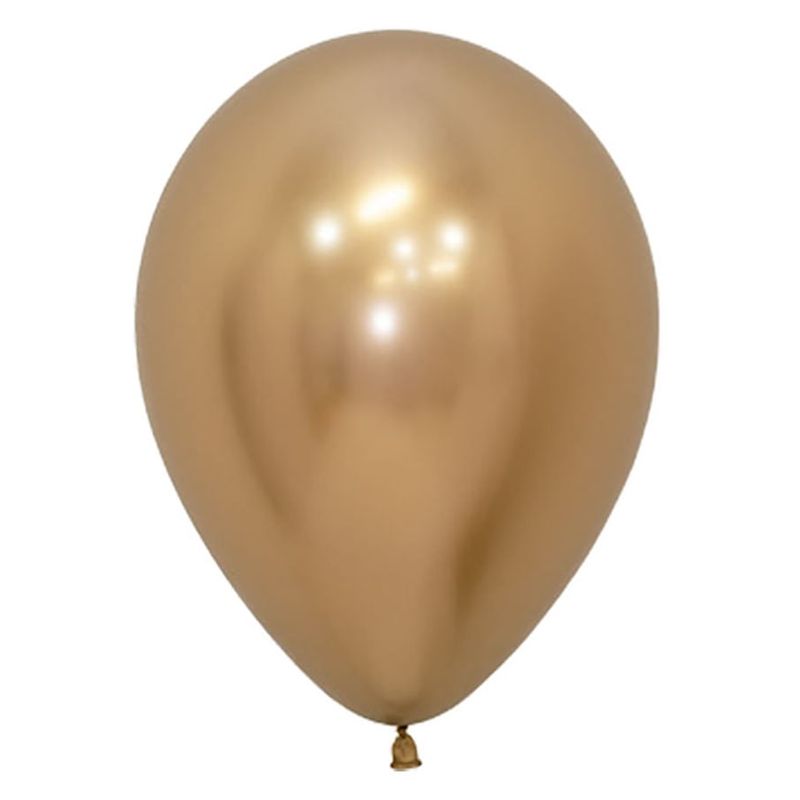 Balão Látex Reflex Dourado 5" / 13cm - 50 Un