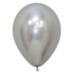 Balão Látex Reflex Prata 12" / 30cm - 50 Un