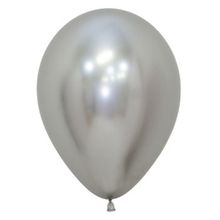 Balão Látex Reflex Prata 12" / 30cm - 50 Un