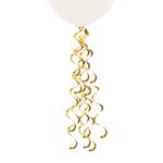 Adereço para Balão Mini Cortina Espiral Plástico Dourado 16X16