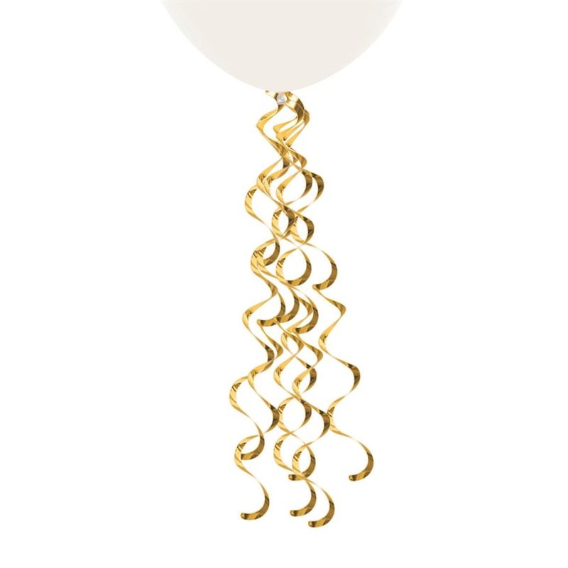 Adereço para Balão Mini Cortina Espiral Plástico Dourado 16X16