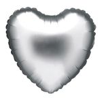 Balão Metalizado Coração Prata 18" / 45cm