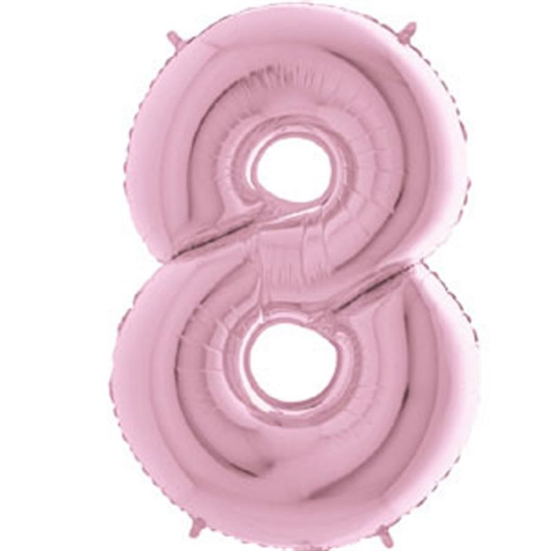 Balão Metalizado Número 8 Pink Pastel 40'' / 101cm
