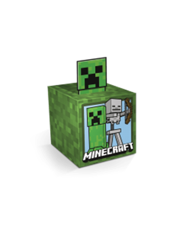 Adesivo Especial Retangular Minecraft CREEPER - 20 Un - Embalagens da 25