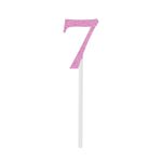 Topo de Bolo Espeto Número 7 Rosa