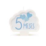 Vela Mês de Aniversário New 5 Meses Azul