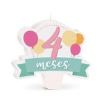 Cromus - Vela Mês de Aniversário New 4 Meses Balões Rosa