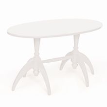 Mesa Baixa Oval Branco 88x44x48,5