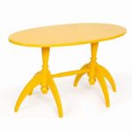 Mesa Baixa Oval Amarelo 88x44x48,5