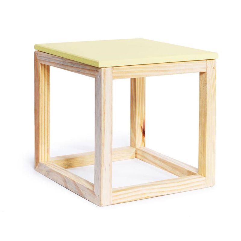 Cubo Vazado de Mesa Amarelo Claro 15x15x15,5