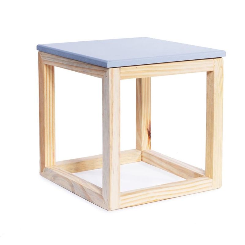 Cubo Vazado de Mesa Cinza 15x15x15,5