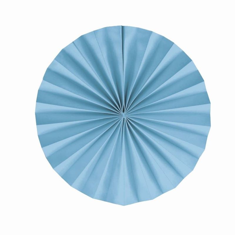 Leque Redondo Decorativo Azul 35 cm - 2 Peças