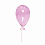 Balão de Vidro Transparente Rosa 9x15