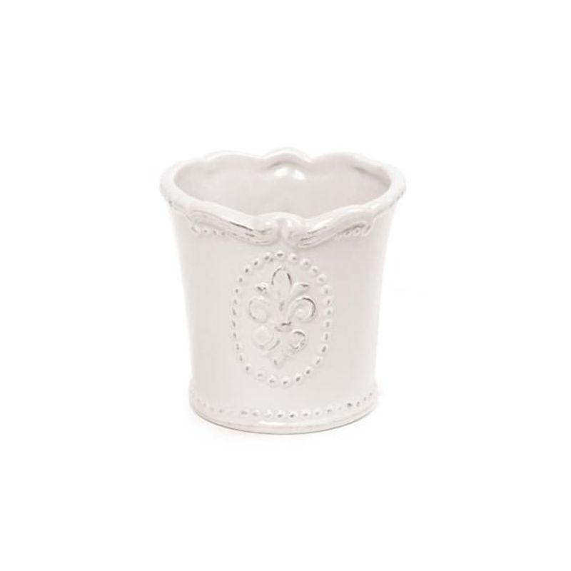 Vaso de Cerâmica Decorativo Branco Pequena 7,7x7,4