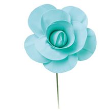 Flores Decorativas para Painel Azul Turquesa 15 cm