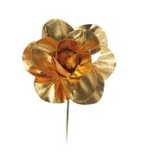 Flores Decorativas para Painel Ouro 15 cm