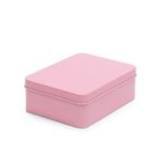 Latinha de Metal Retangular Rosa 12,3x9,2x4cm