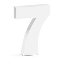 Número Decorativo de Madeira n° 7 Branco 15 Cm