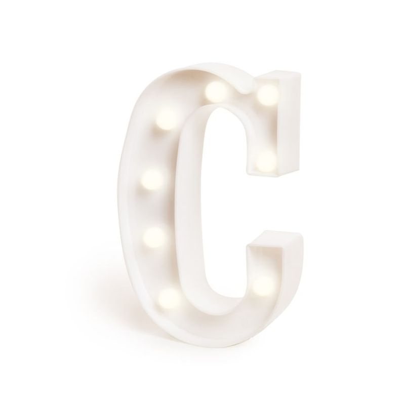 Luminoso Letra C com Led Branco