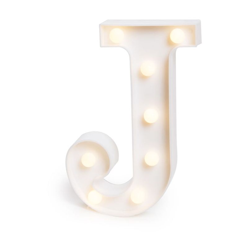 Luminoso Letra J com Led Branco