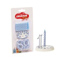 Kit Velas Mês de Aniversário Azul - 12 Peças