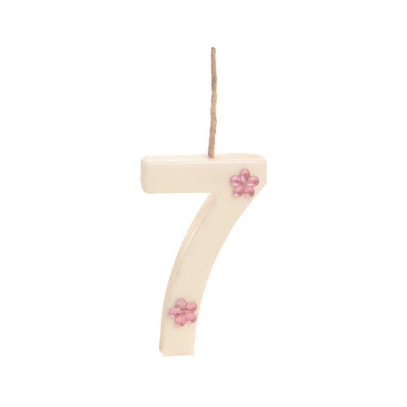 Cromus - Vela n° 7 Especial Branco e Pink - 1 unidade