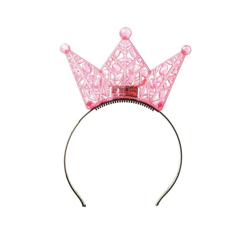 Acessório Tiara com Led Coroa Rosa