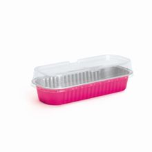 Marmitinha Retângular com Tampa Pink 200 ml 16,5x6,5x3 - 12 Un