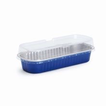 Marmitinha Retângular com Tampa Azul 200 ml 16,5x6,5x3 - 12 Un