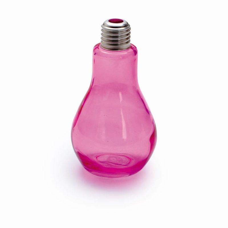 Lâmpada de Vidro para Bebida Rosa 200ml - COM FURO NA TAMPA