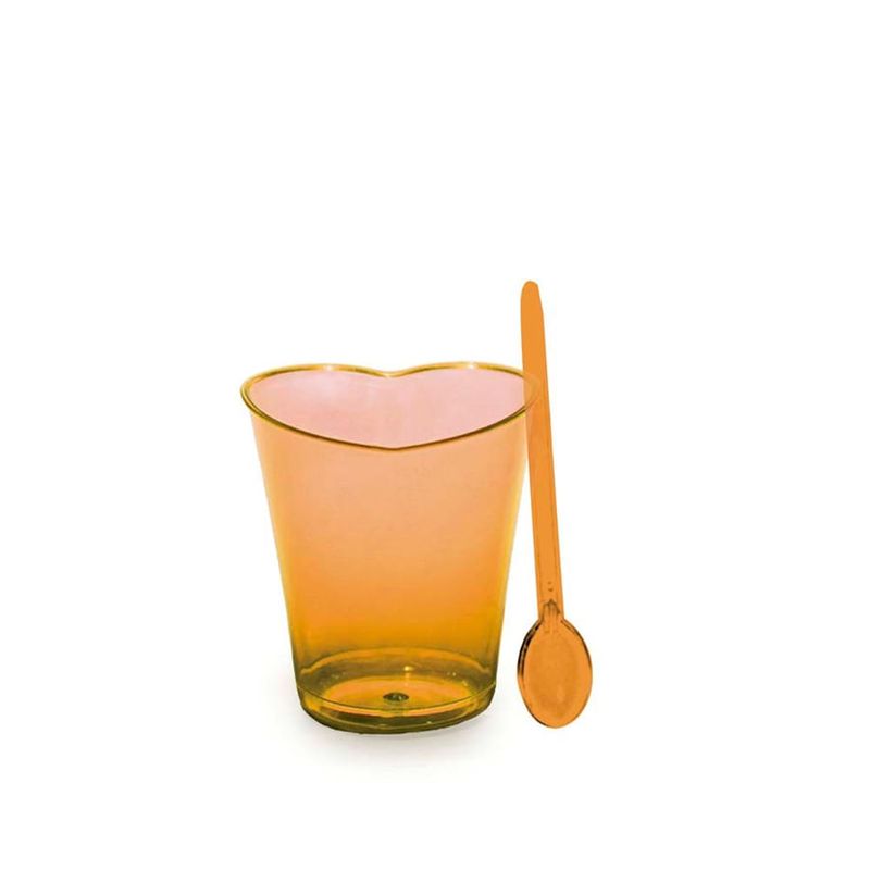 Copinho para Doces Coração Laranja 30 ml - 8 Un