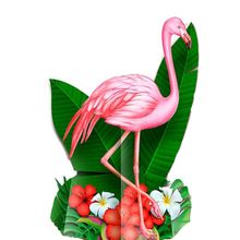 Topo de Bolo Tropical Flamingo