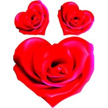 Kit Decorativo Cartonado Coração Rosa Flor - 3 Un