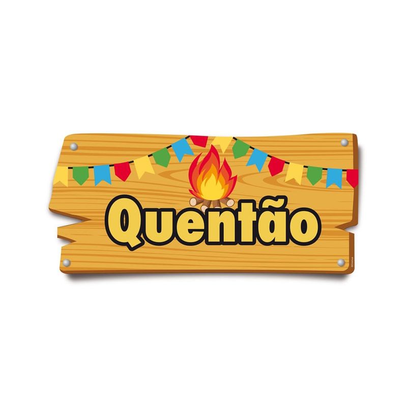 Festa Junina - Placas de Sinalização Quentão 37,2x17